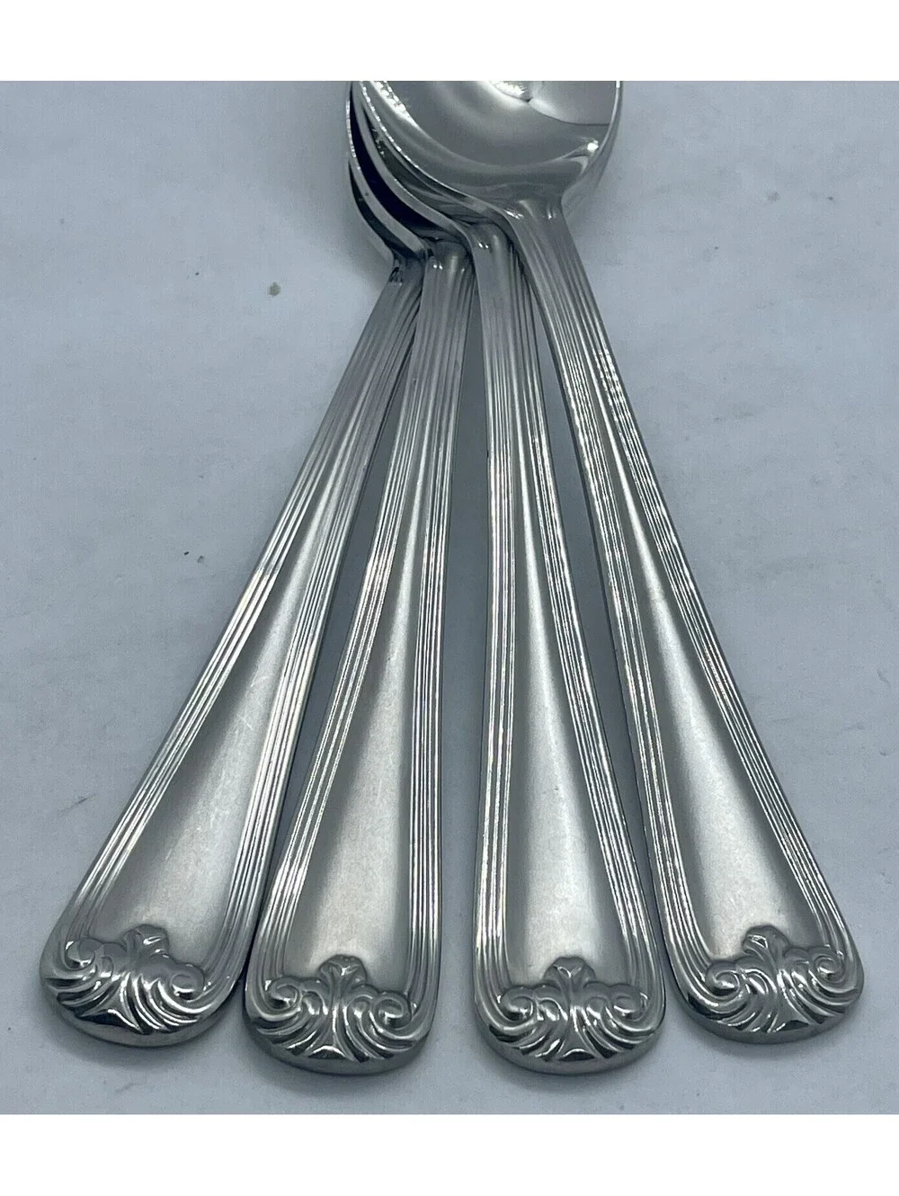(4) Gorham WINFIELD FROSTED 18/8 Stainless Place Oval Soup Spoon Lot ~ 6 7/8”